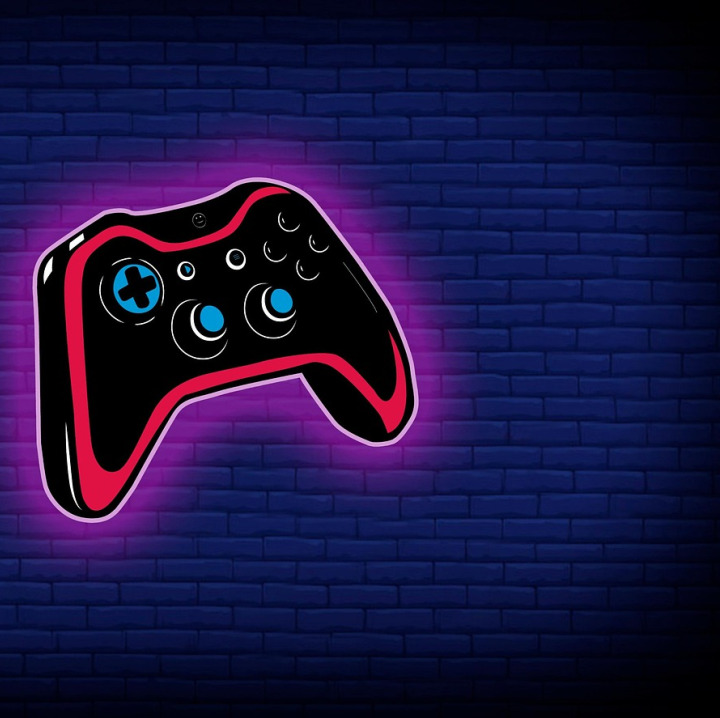 video game controller neon